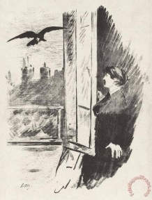 Édouard Manet, At the Window, from Stéphane Mallarmé’s translation of Edgar Allan Poes, The Raven.
