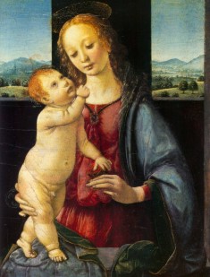 Leonardo da Vinci, The Dreyfus Madonna - Madonna with child and pomegranate, 1480.